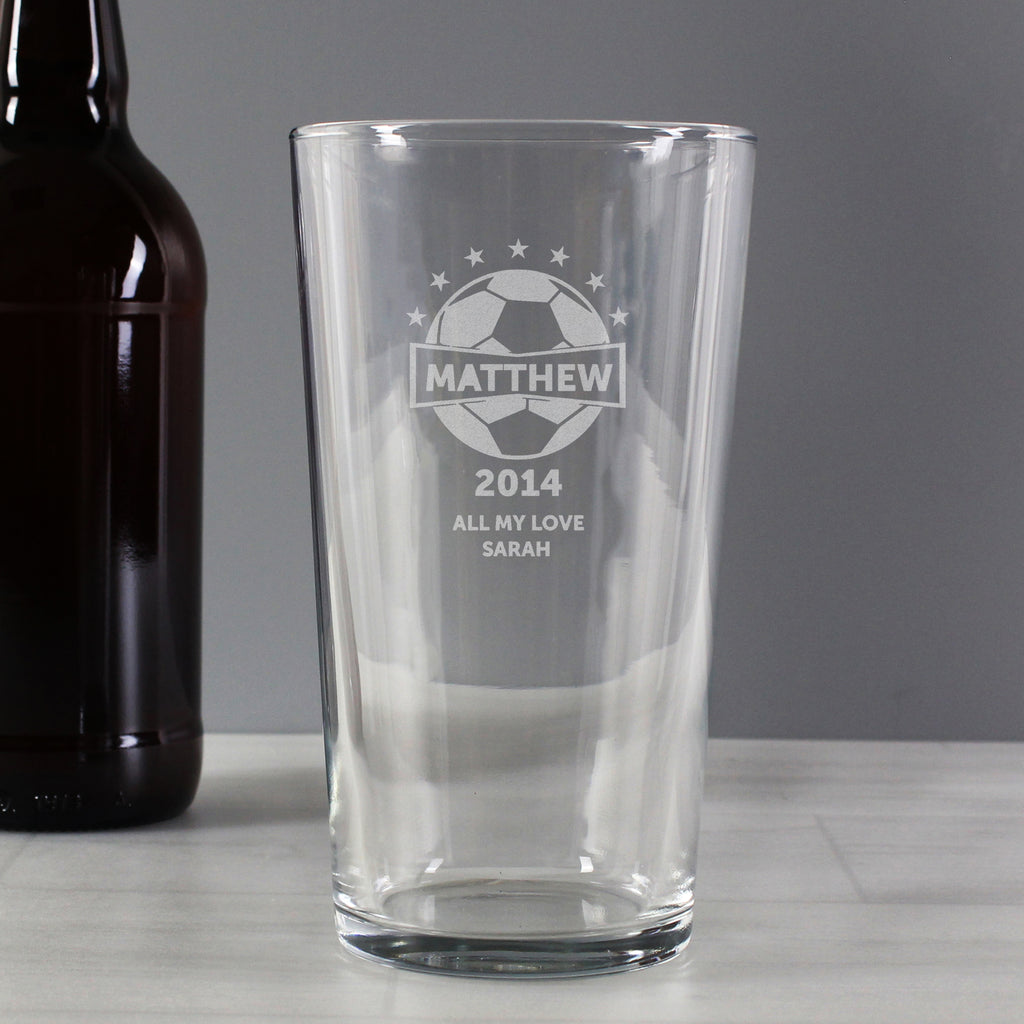 Personalised Football Pint Glass - Glasses & Barware - Inspired Creative Gifts