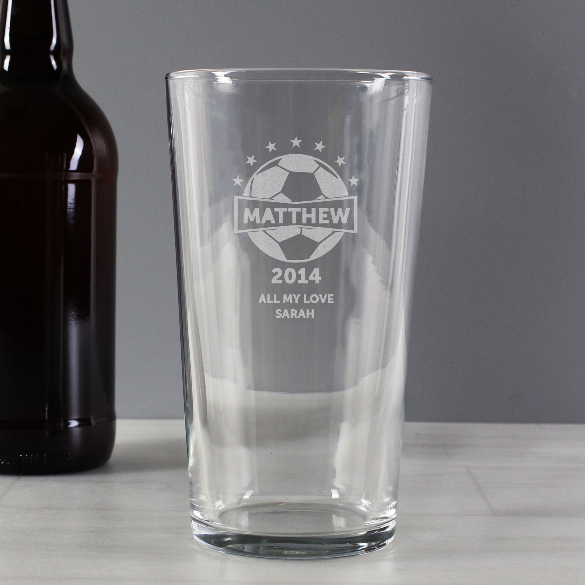 Personalised Football Pint Glass - Glasses & Barware - Inspired Creative Gifts
