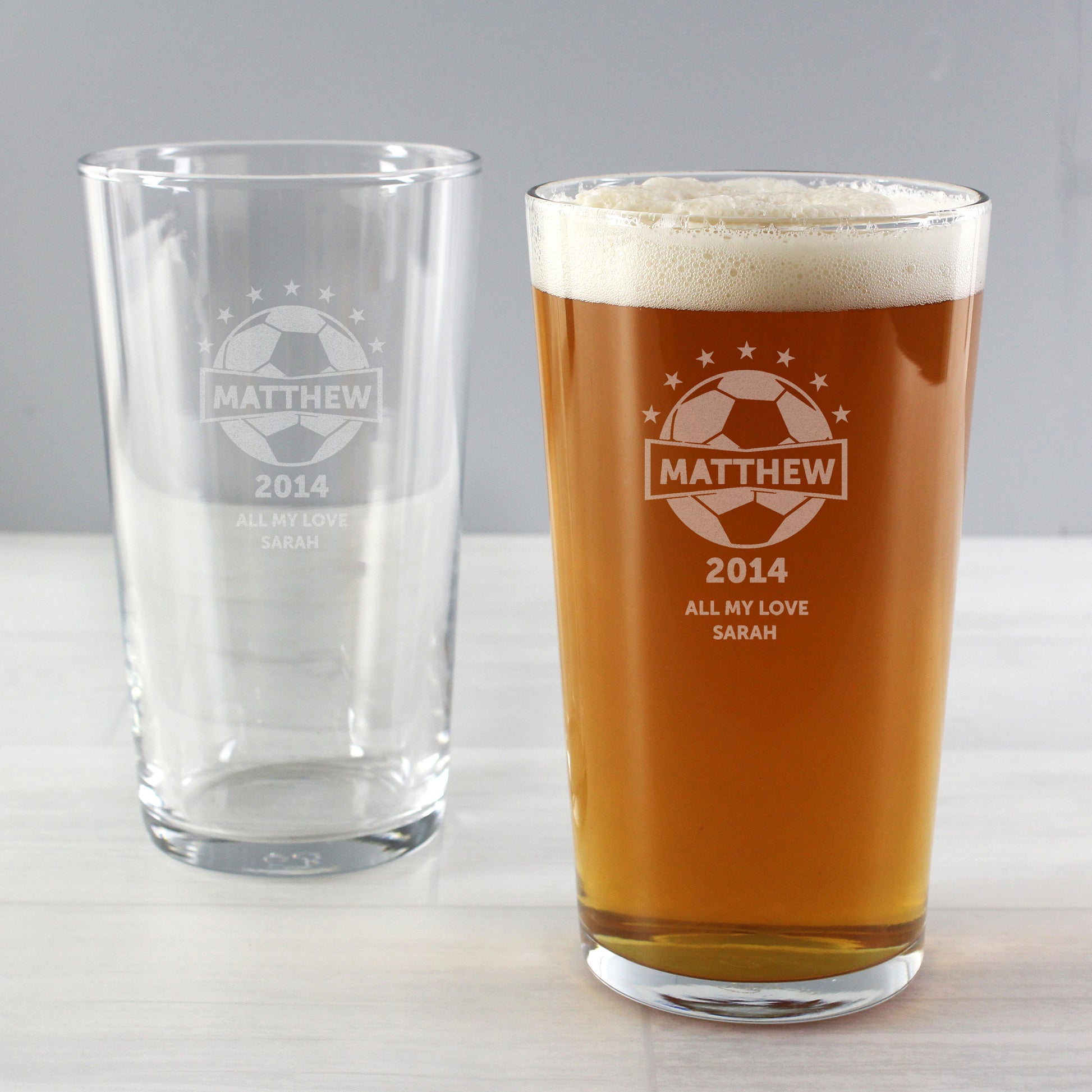 Personalised Football Pint Glass - Glasses & Barware - Inspired Creative Gifts