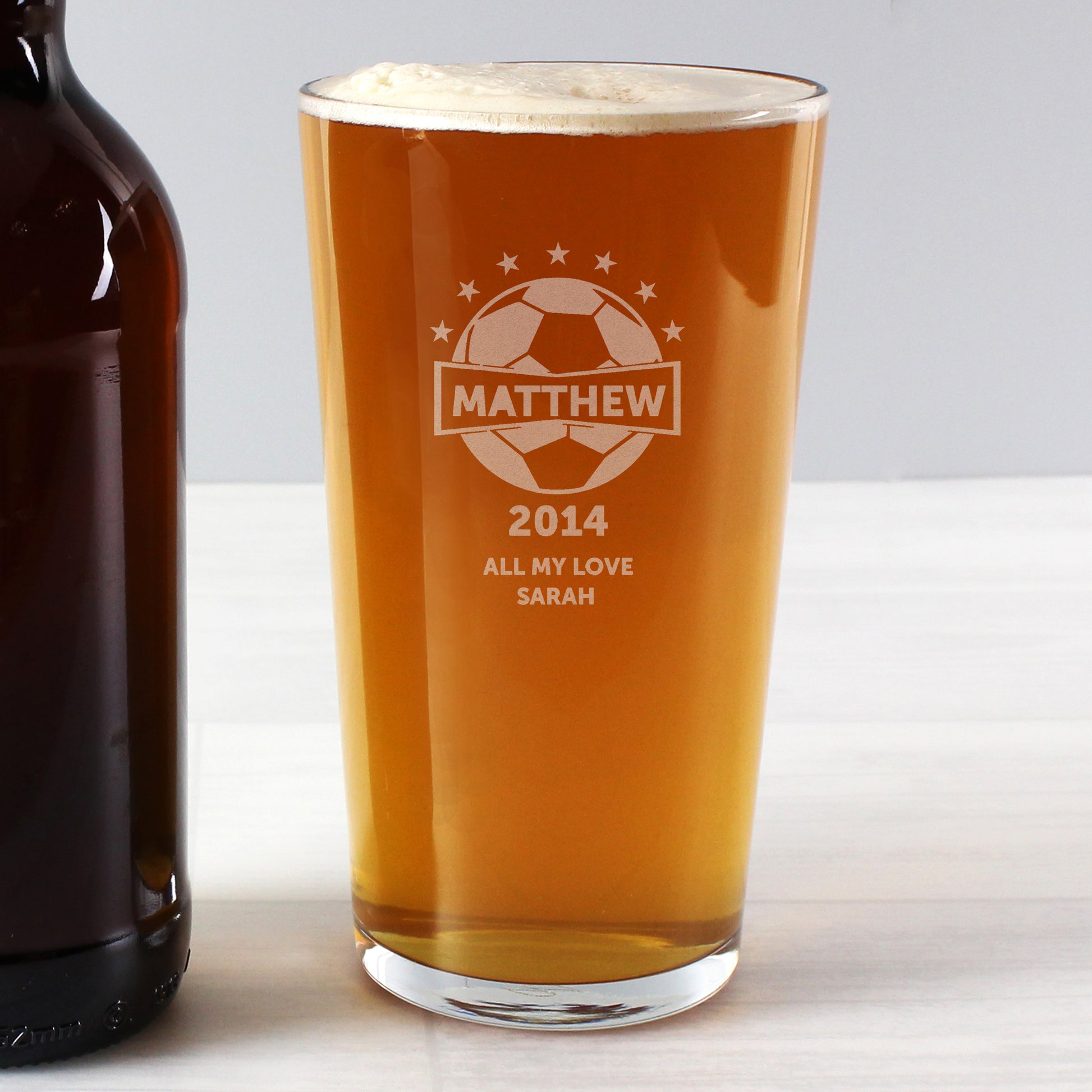 Personalised Football Pint Glass - Glasses & Barware - Inspired Creative Gifts
