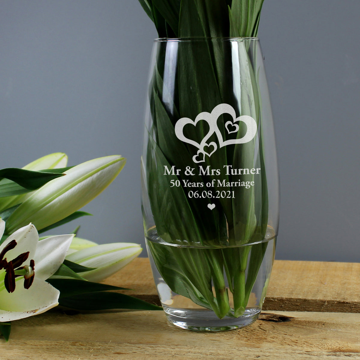Personalised Love Hearts Bullet Vase | Vases
