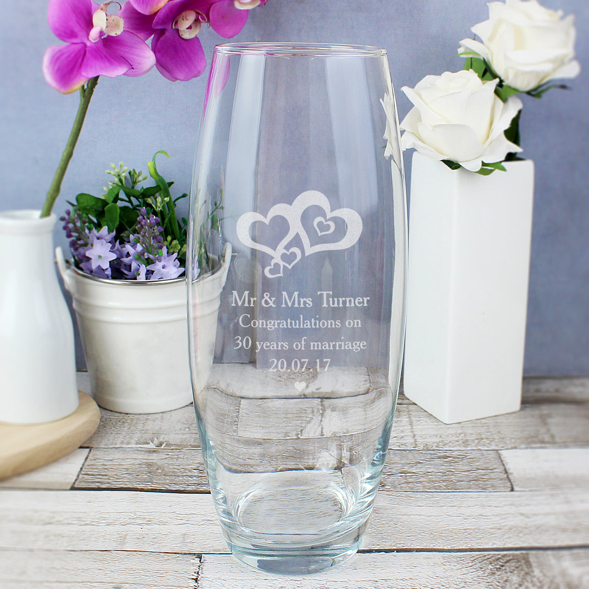Personalised Love Hearts Bullet Vase | Vases
