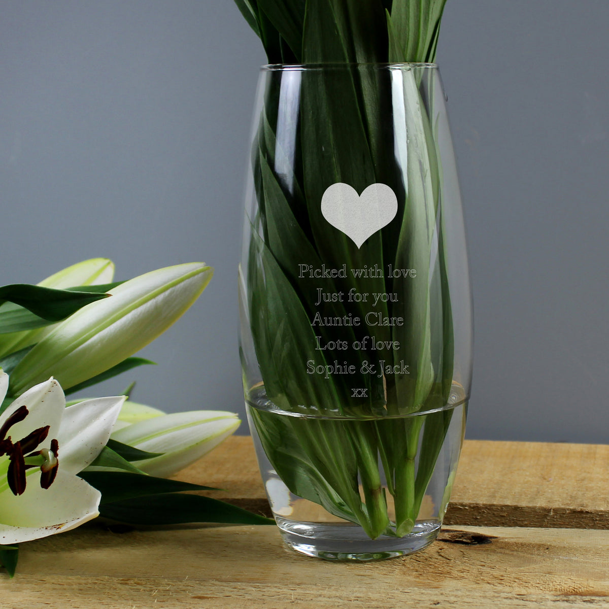 Personalised Heart Bullet Vase | Vases | Inspired Creative Gifts