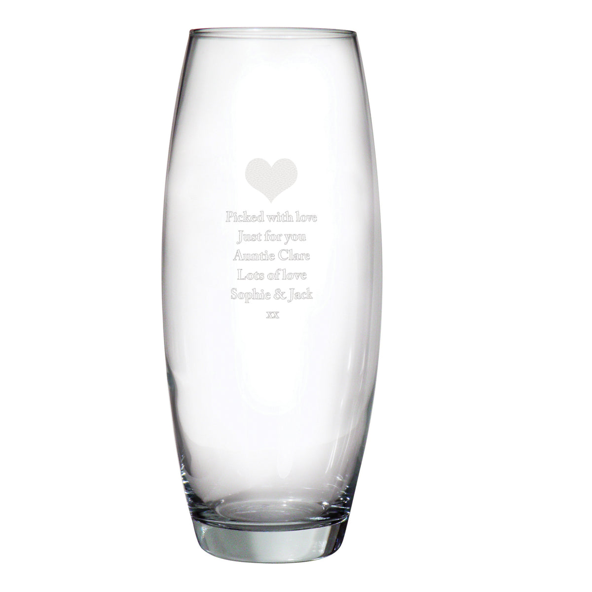 Personalised Heart Bullet Vase | Vases | Inspired Creative Gifts