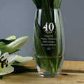 Personalised 40 Years Bullet Vase for Anniversary