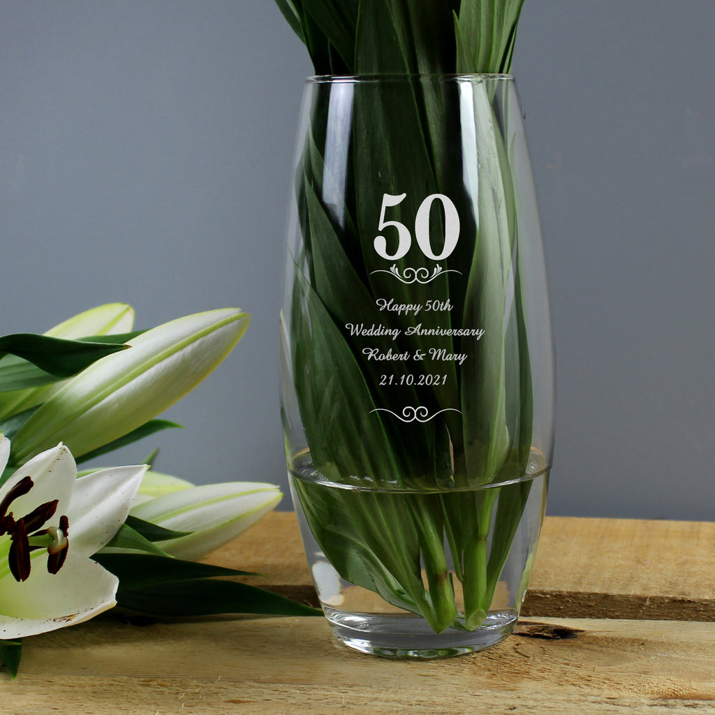 Personalised 50 Years Bullet Vase | Anniversary Gift