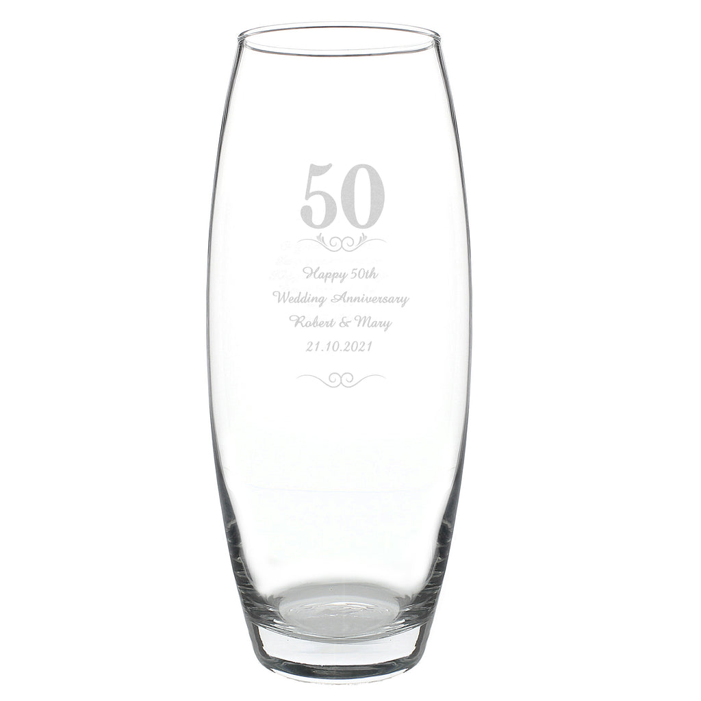 Personalised 50 Years Bullet Vase | Anniversary Gift
