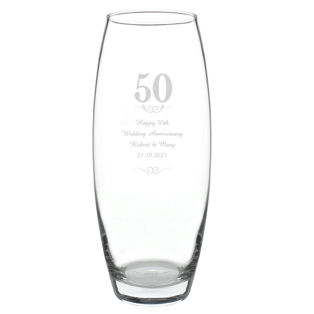 Personalised 50 Years Bullet Vase | Anniversary Gift
