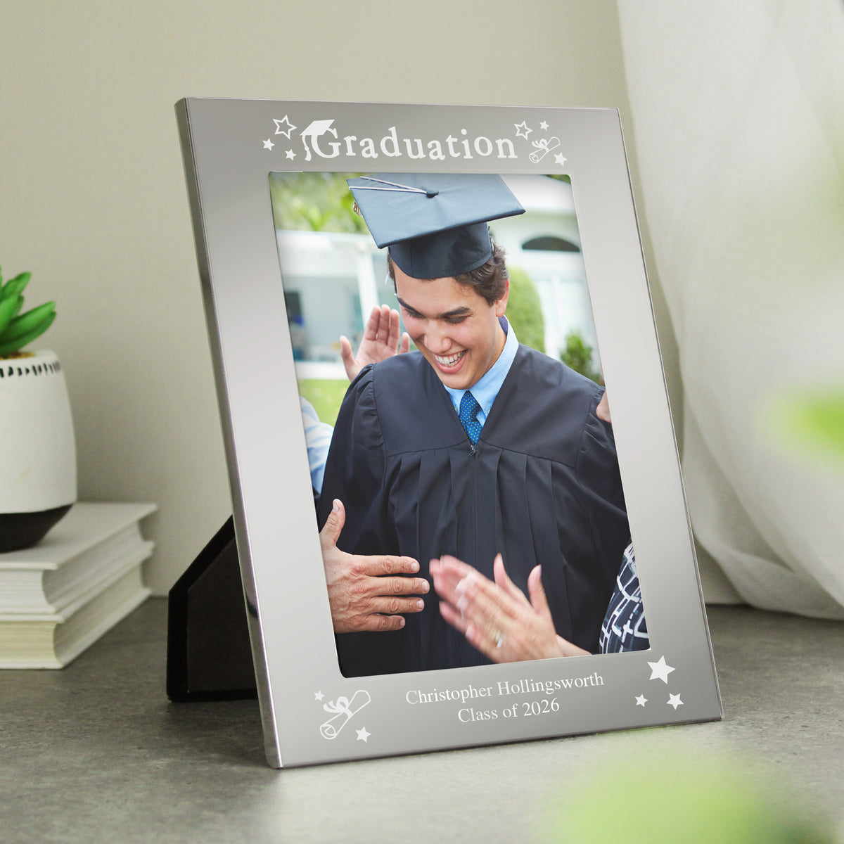 Personalised Graduation Confetti 5x7 Silver Photo Frame | Photo Frames, Albums and Guestbooks | Inspired Creative Gifts