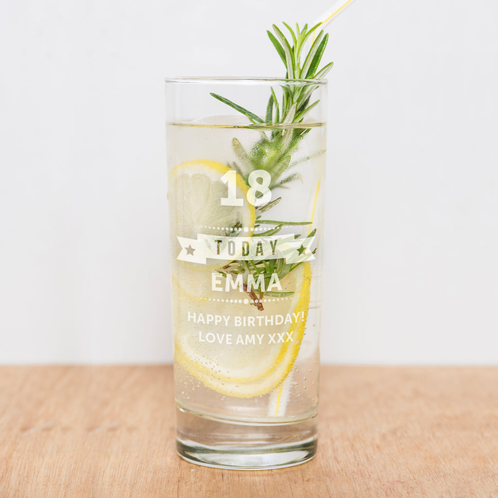 Personalised Birthday Star Hi Ball Glass - Glasses & Barware - Inspired Creative Gifts