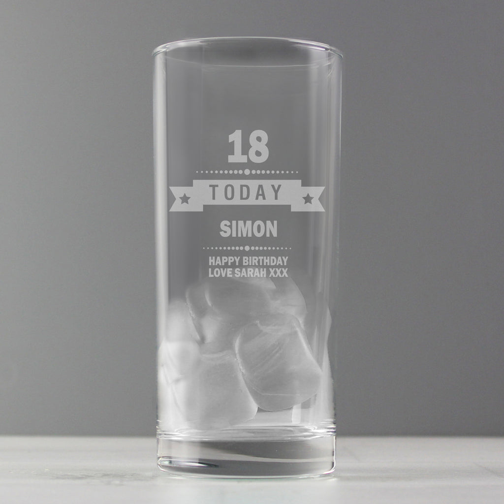 Personalised Birthday Star Hi Ball Glass - Glasses & Barware - Inspired Creative Gifts