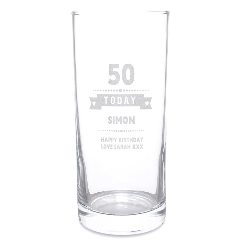 Personalised Birthday Star Hi Ball Glass - Glasses & Barware - Inspired Creative Gifts