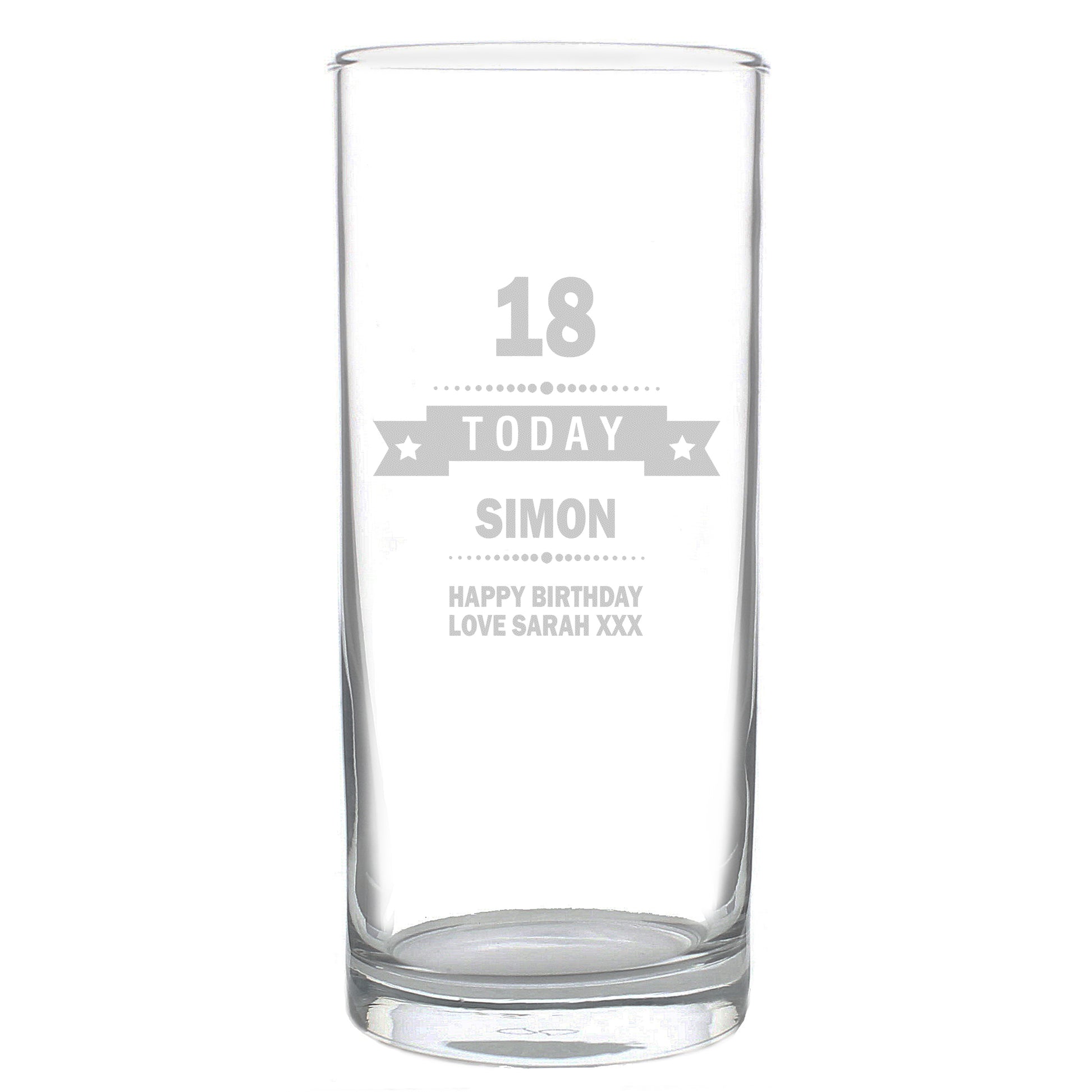 Personalised Birthday Star Hi Ball Glass - Glasses & Barware - Inspired Creative Gifts