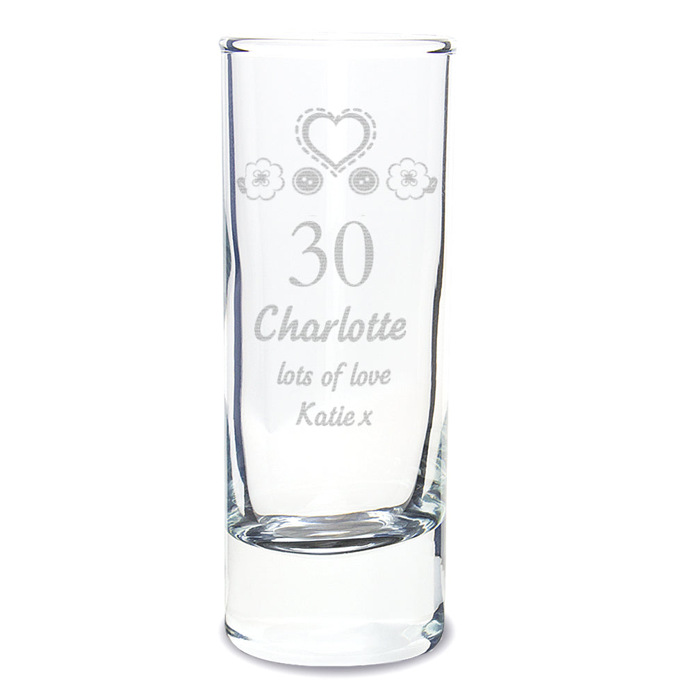 Personalised Birthday Craft Shot Glass Engraved - Shot Glass - Inspired Creative Gifts