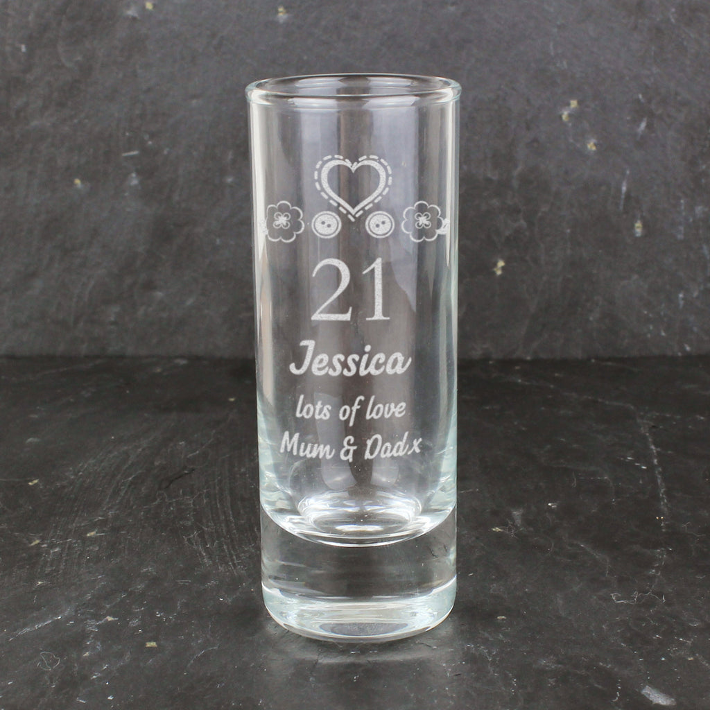Personalised Birthday Craft Shot Glass Engraved - Shot Glass - Inspired Creative Gifts