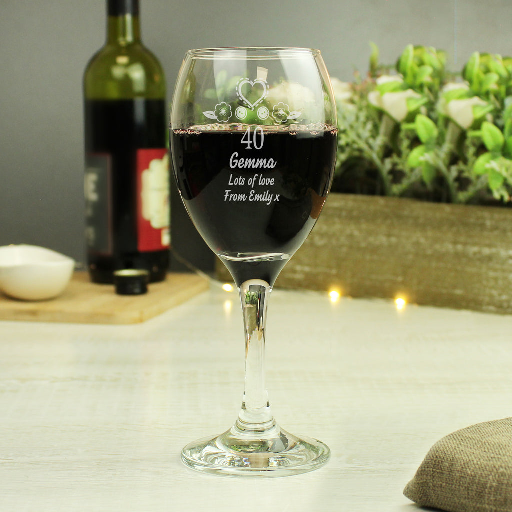 Personalised Birthday Craft Wine Glass - Wine Glass - Inspired Creative Gifts