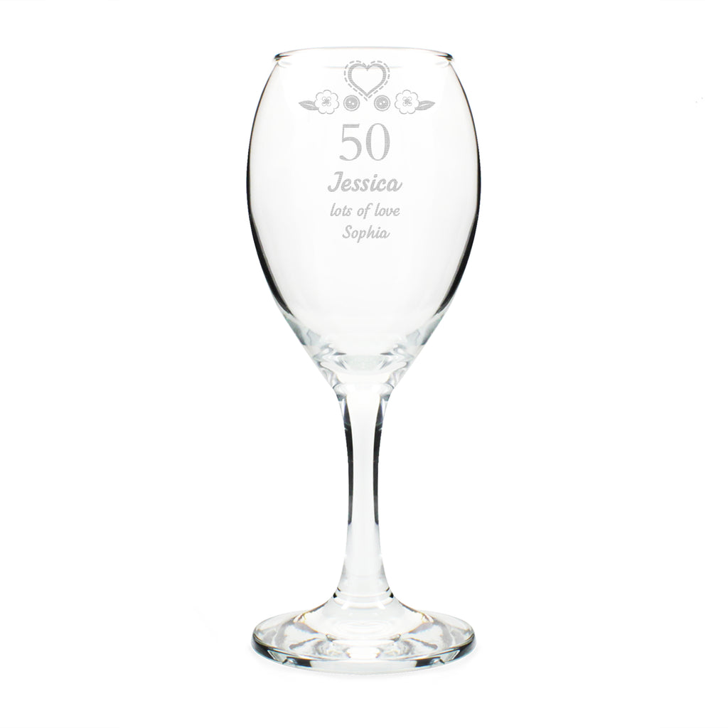 Personalised Birthday Craft Wine Glass - Wine Glass - Inspired Creative Gifts