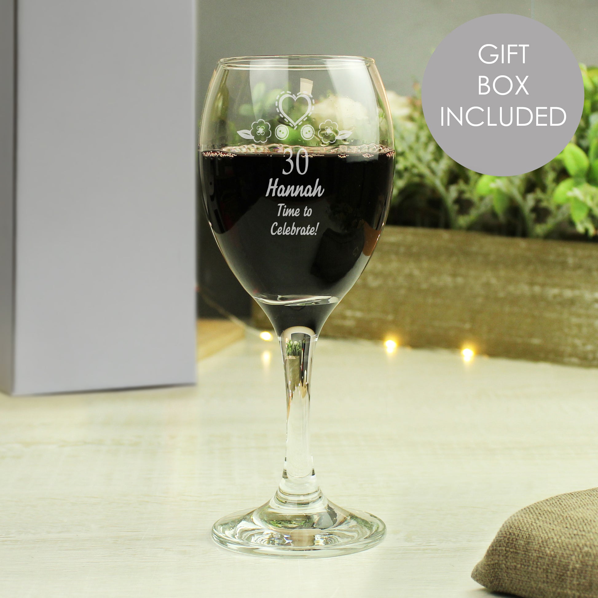 Personalised Birthday Craft Wine Glass - Wine Glass - Inspired Creative Gifts