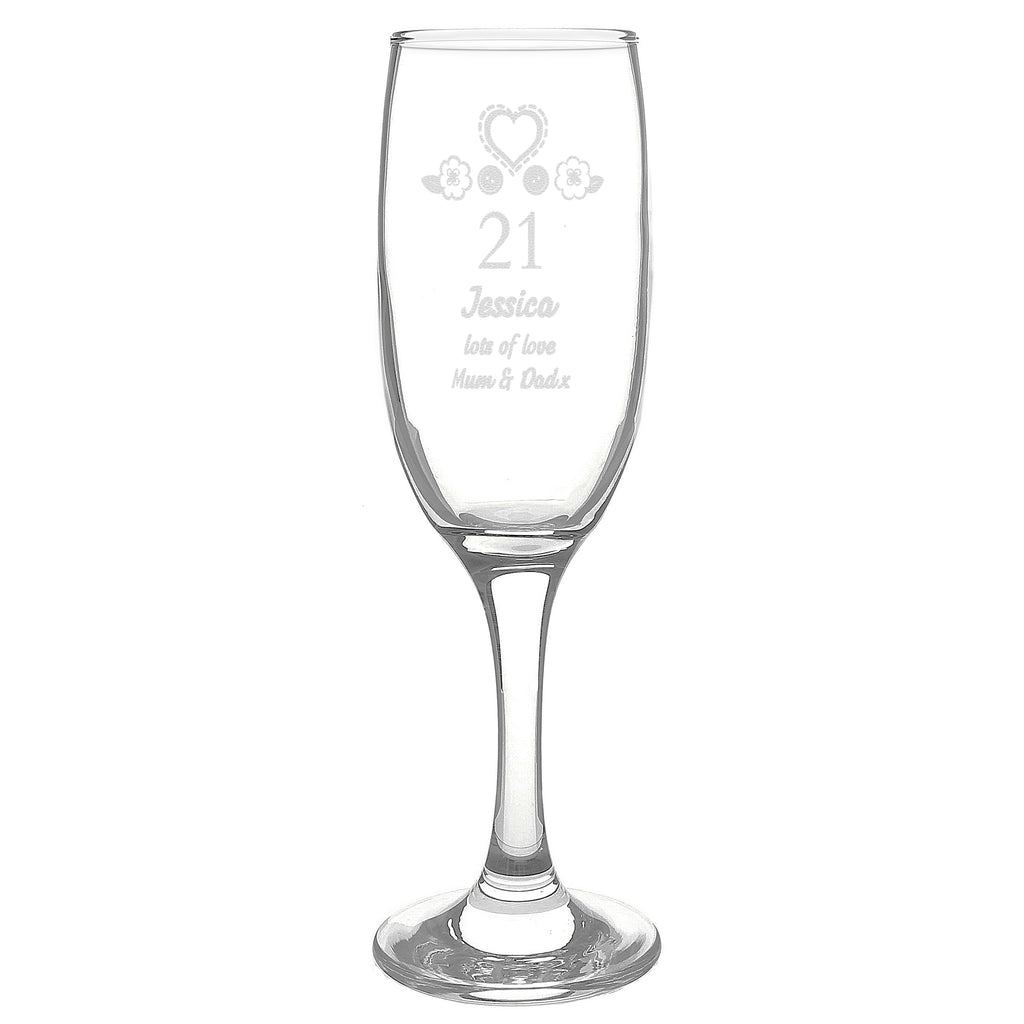 Personalised Birthday Craft Flute Glass - Champagne Flute - Inspired Creative Gifts