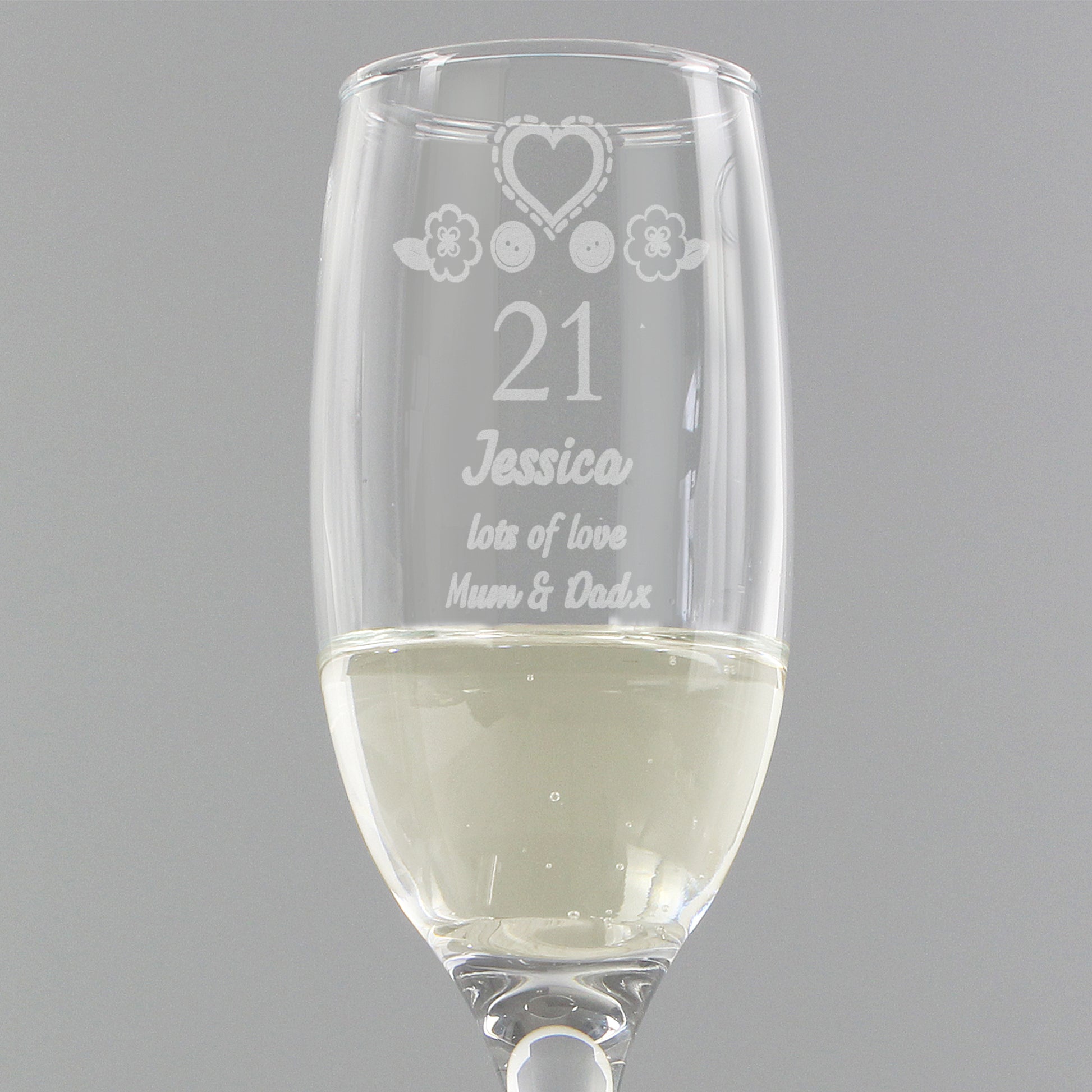 Personalised Birthday Craft Flute Glass - Champagne Flute - Inspired Creative Gifts