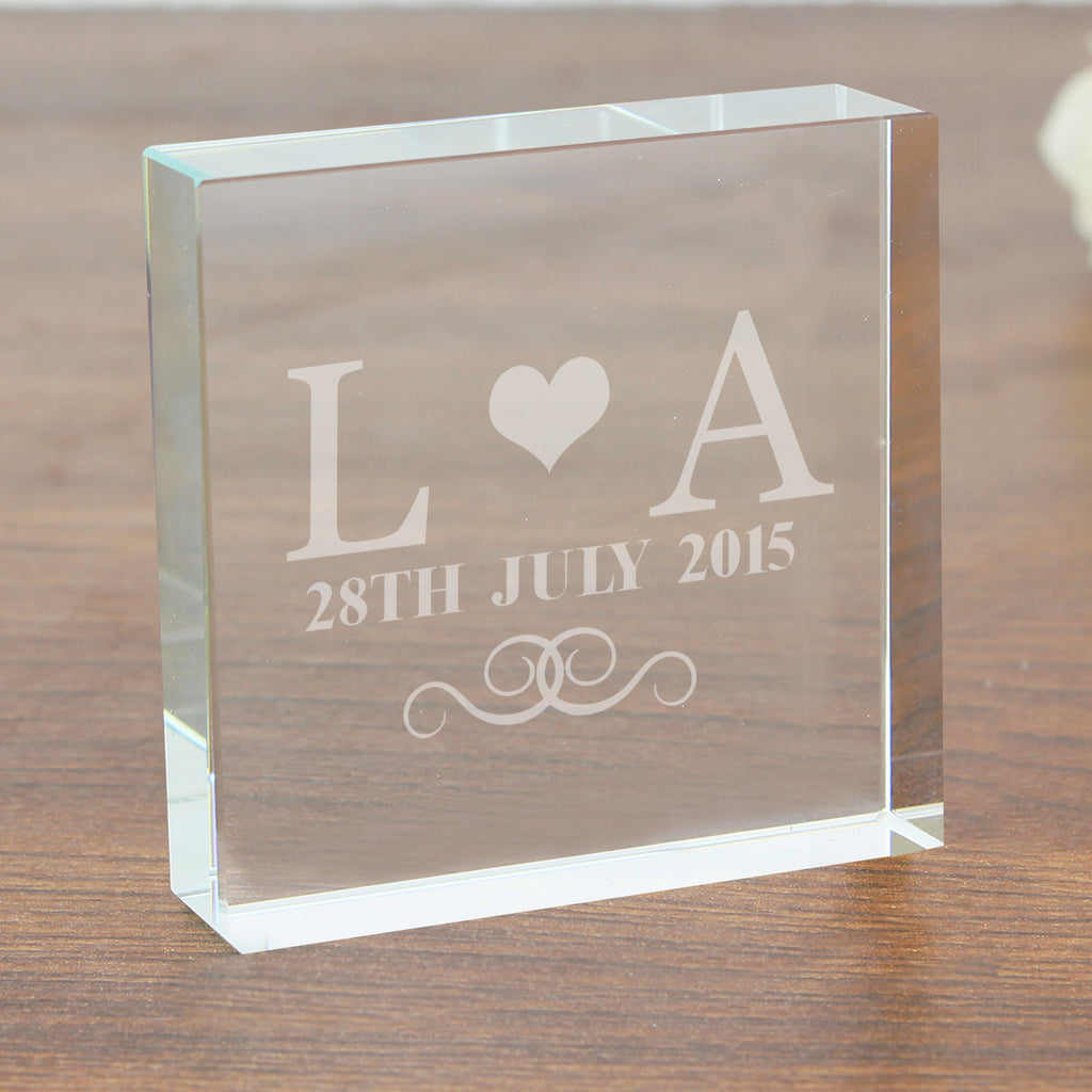 Personalised Monogram Crystal Token | Ornaments | Wedding Gift