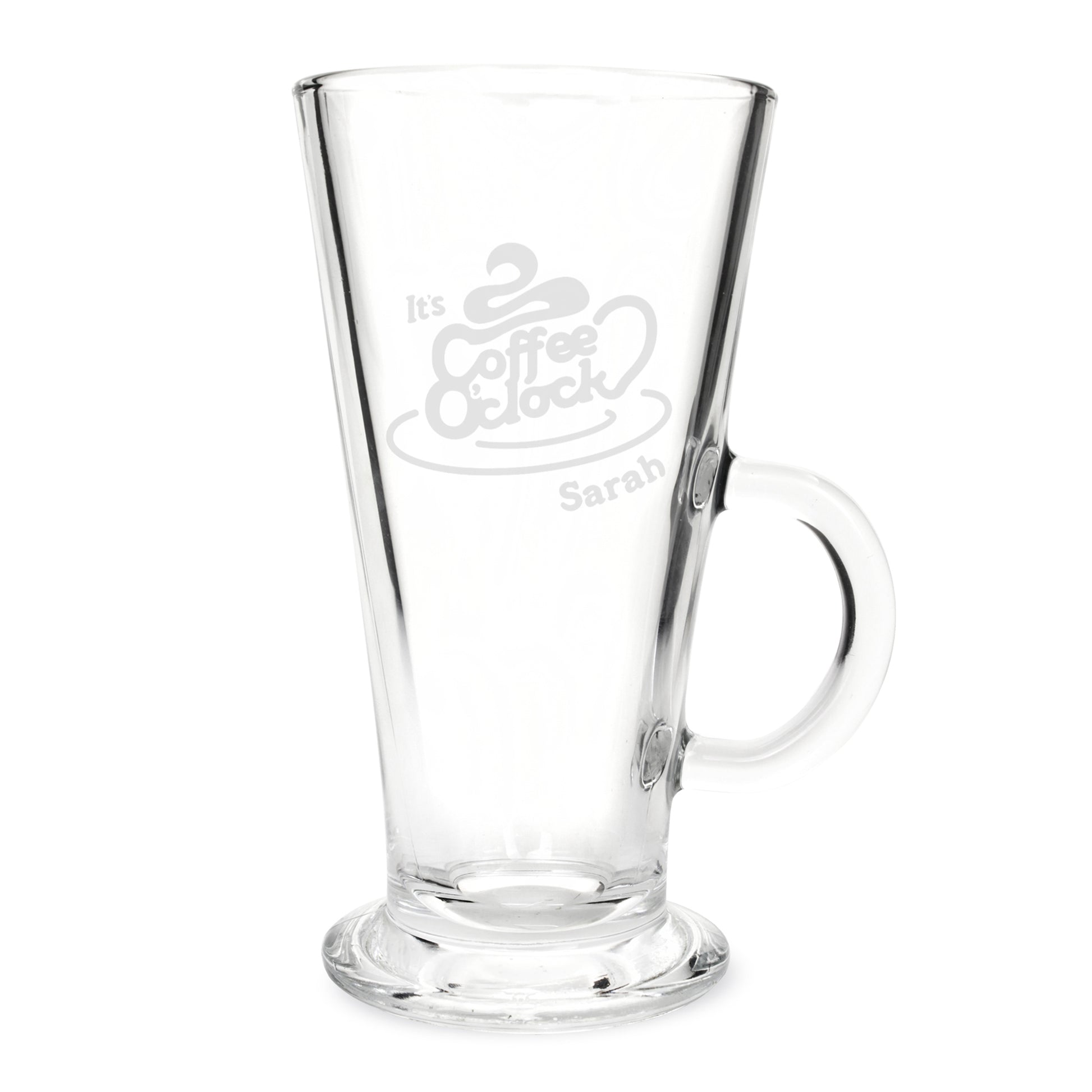 Personalised Coffee O Clock Latte Glass - Glasses & Barware - Inspired Creative Gifts