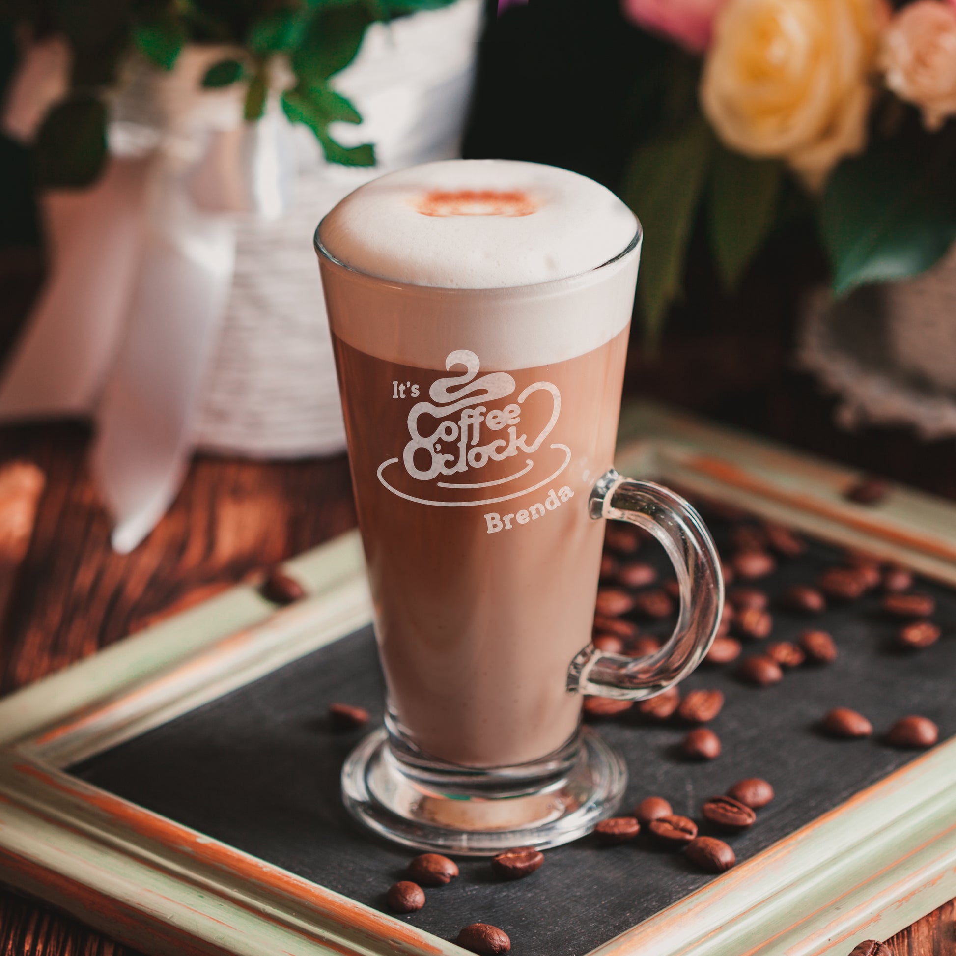 Personalised Coffee O Clock Latte Glass - Glasses & Barware - Inspired Creative Gifts