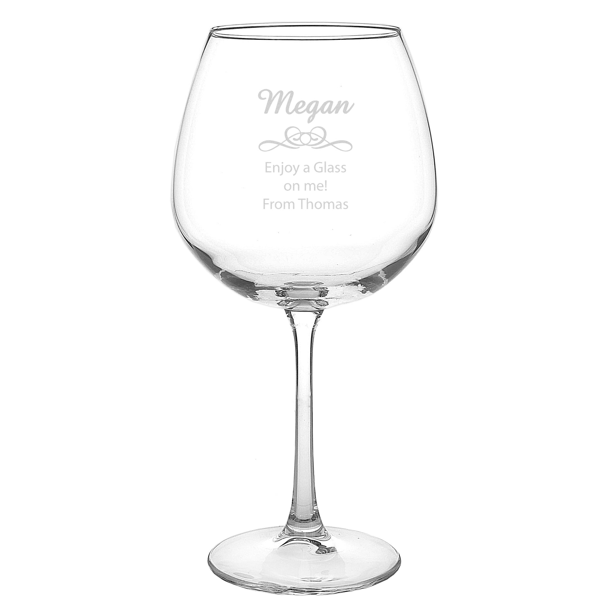 Personalised Decorative Bottle of Wine Glass - Wine Glass - Inspired Creative Gifts