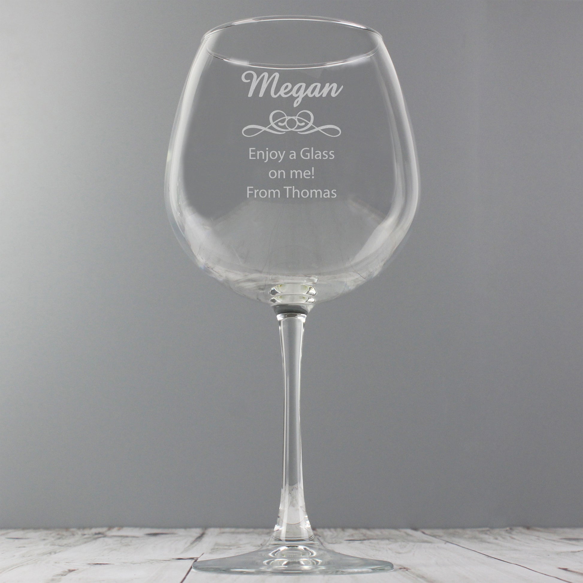 Personalised Decorative Bottle of Wine Glass - Wine Glass - Inspired Creative Gifts