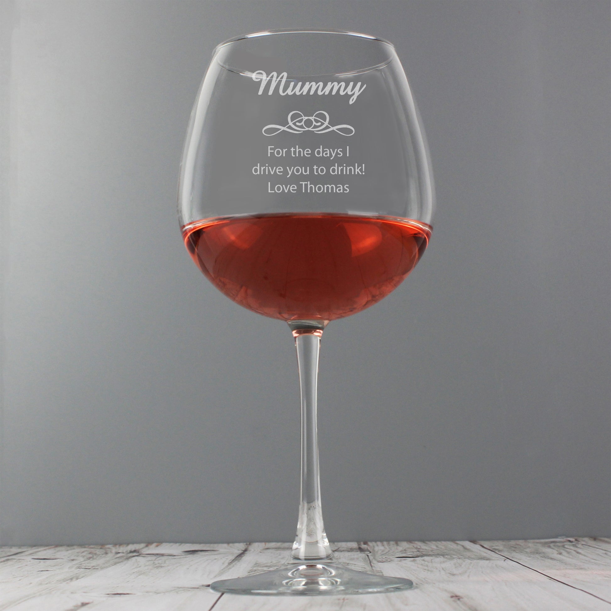 Personalised Decorative Bottle of Wine Glass - Wine Glass - Inspired Creative Gifts