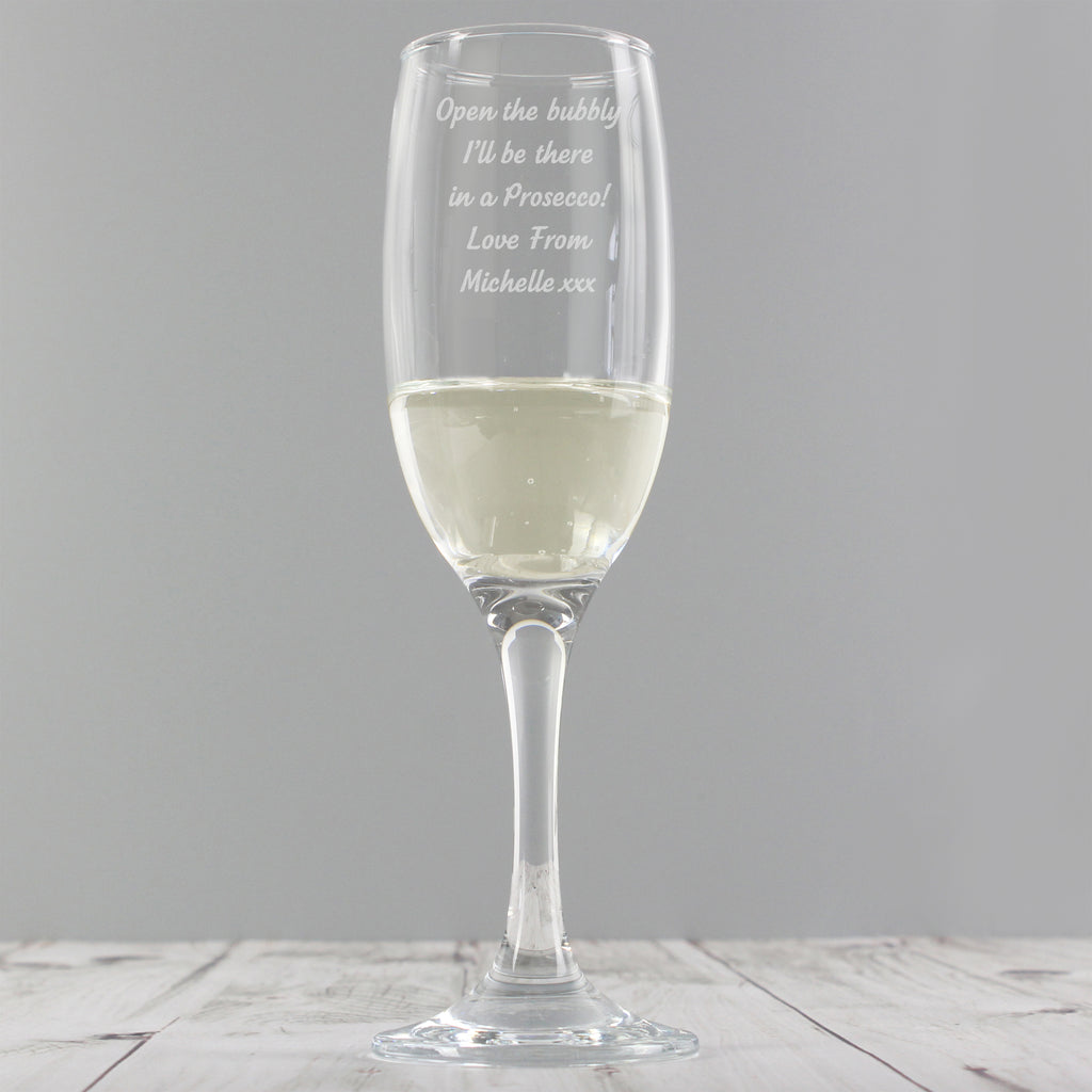 Personalised Any Message Prosecco Flute - Champagne Flute - Inspired Creative Gifts