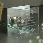 Personalised Sentiments Mirrored Glass Tea Light Candle Holder | Candles & Reed Diffusers