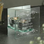Personalised Sentiments Mirrored Glass Tea Light Candle Holder | Candles & Reed Diffusers
