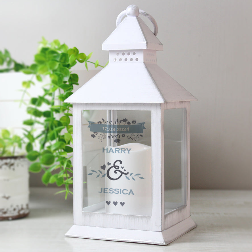 Personalised Couples Special Date White Lantern | Wedding Gift
