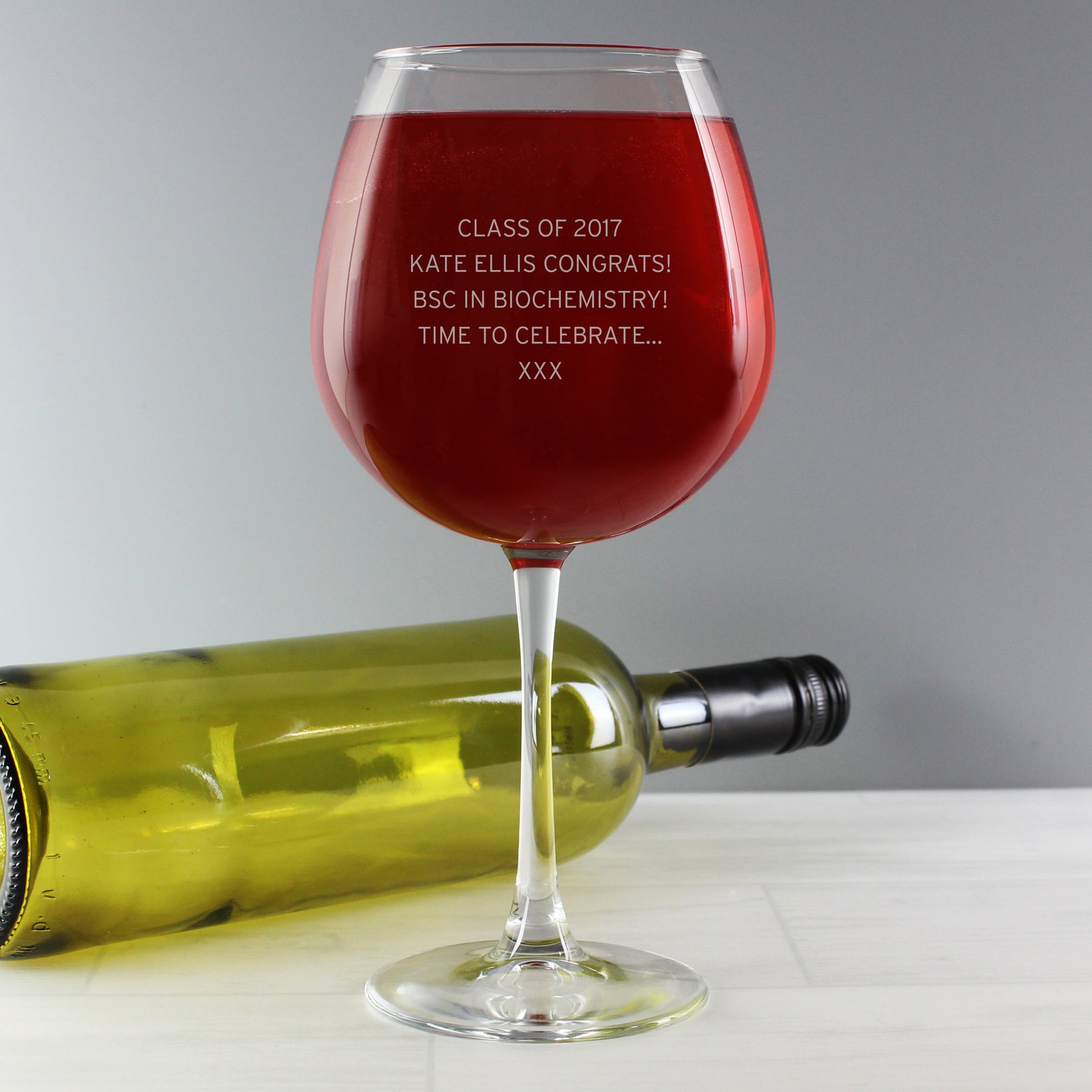 Personalised Bold Statement Bottle of Wine Glass - Wine Glass - Inspired Creative Gifts