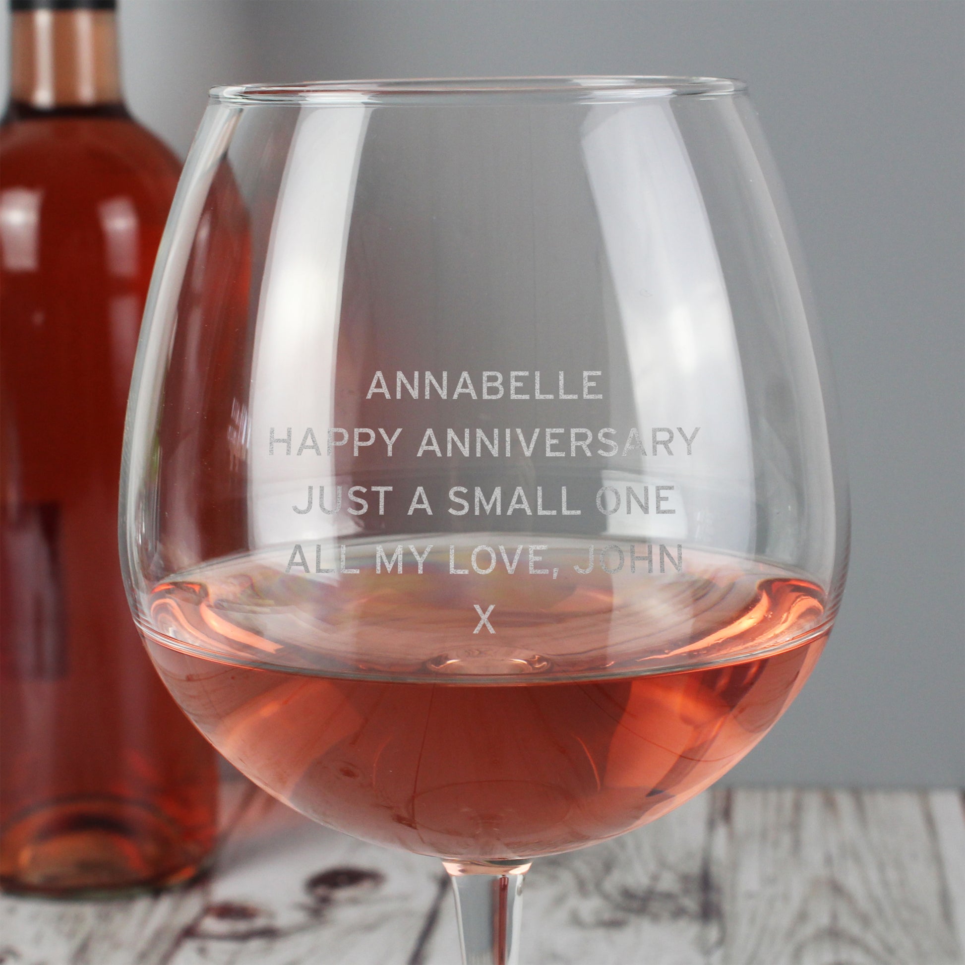 Personalised Bold Statement Bottle of Wine Glass - Wine Glass - Inspired Creative Gifts