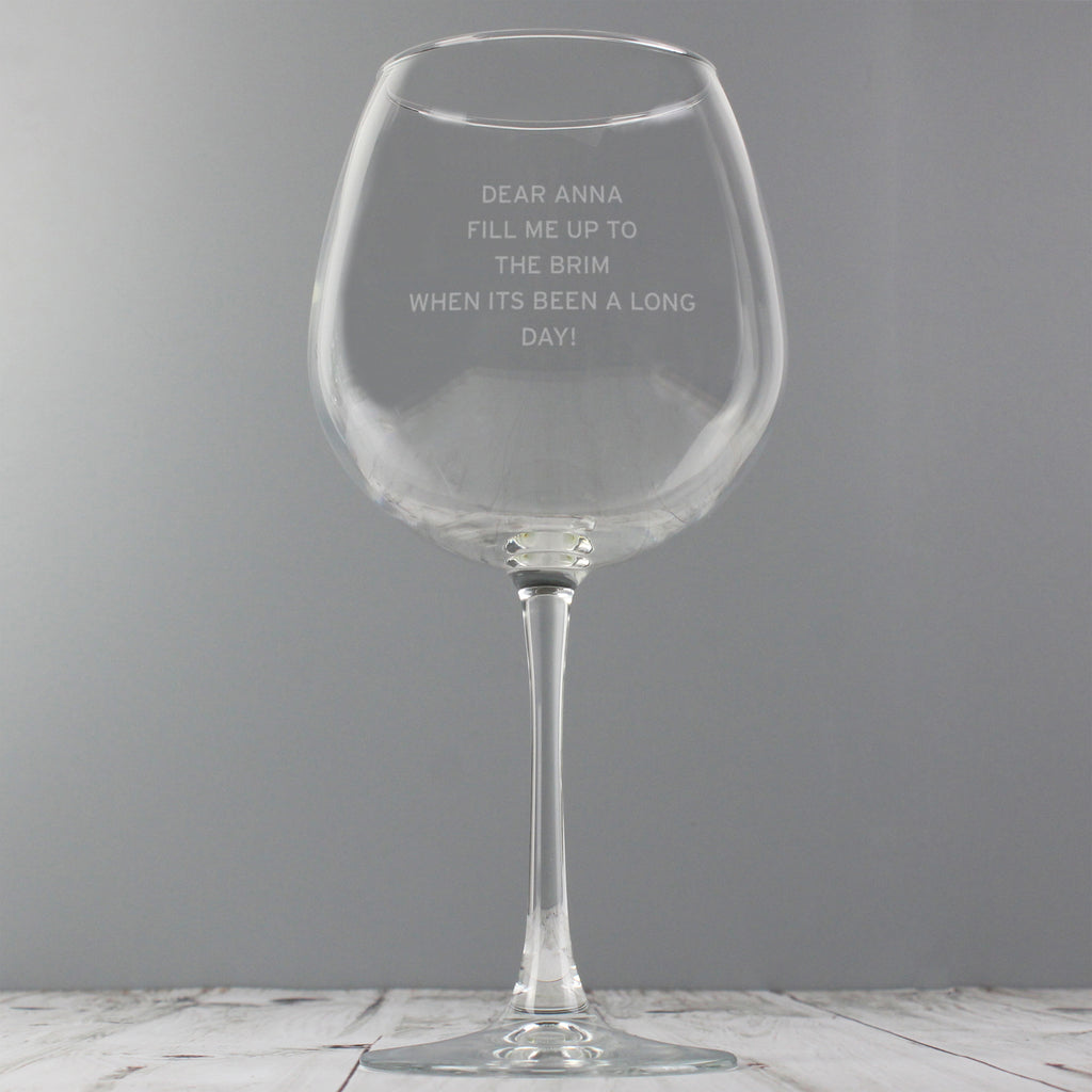 Personalised Bold Statement Bottle of Wine Glass - Wine Glass - Inspired Creative Gifts