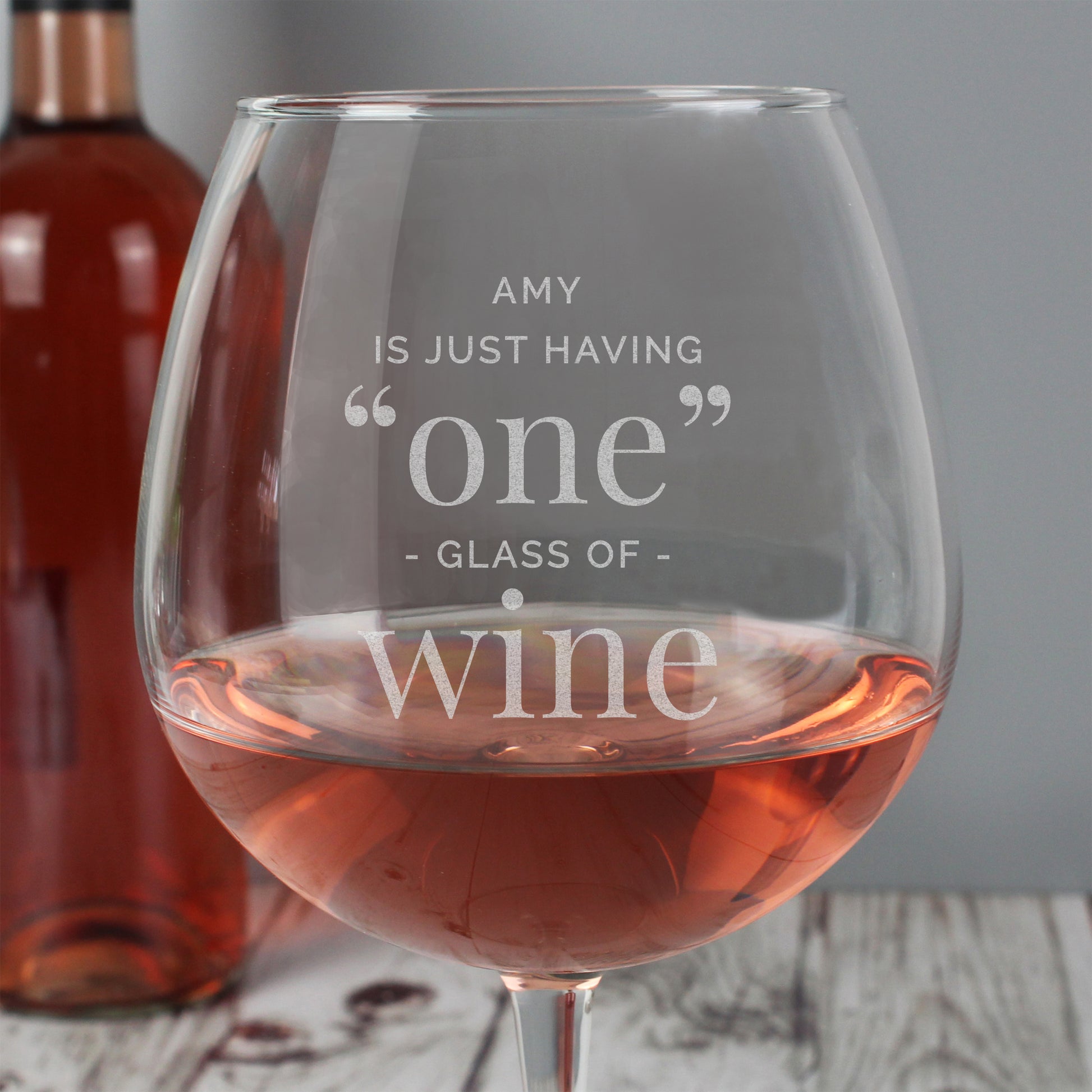 Personalised 'One Glass' Bottle of Wine Glass - Wine Glass - Inspired Creative Gifts