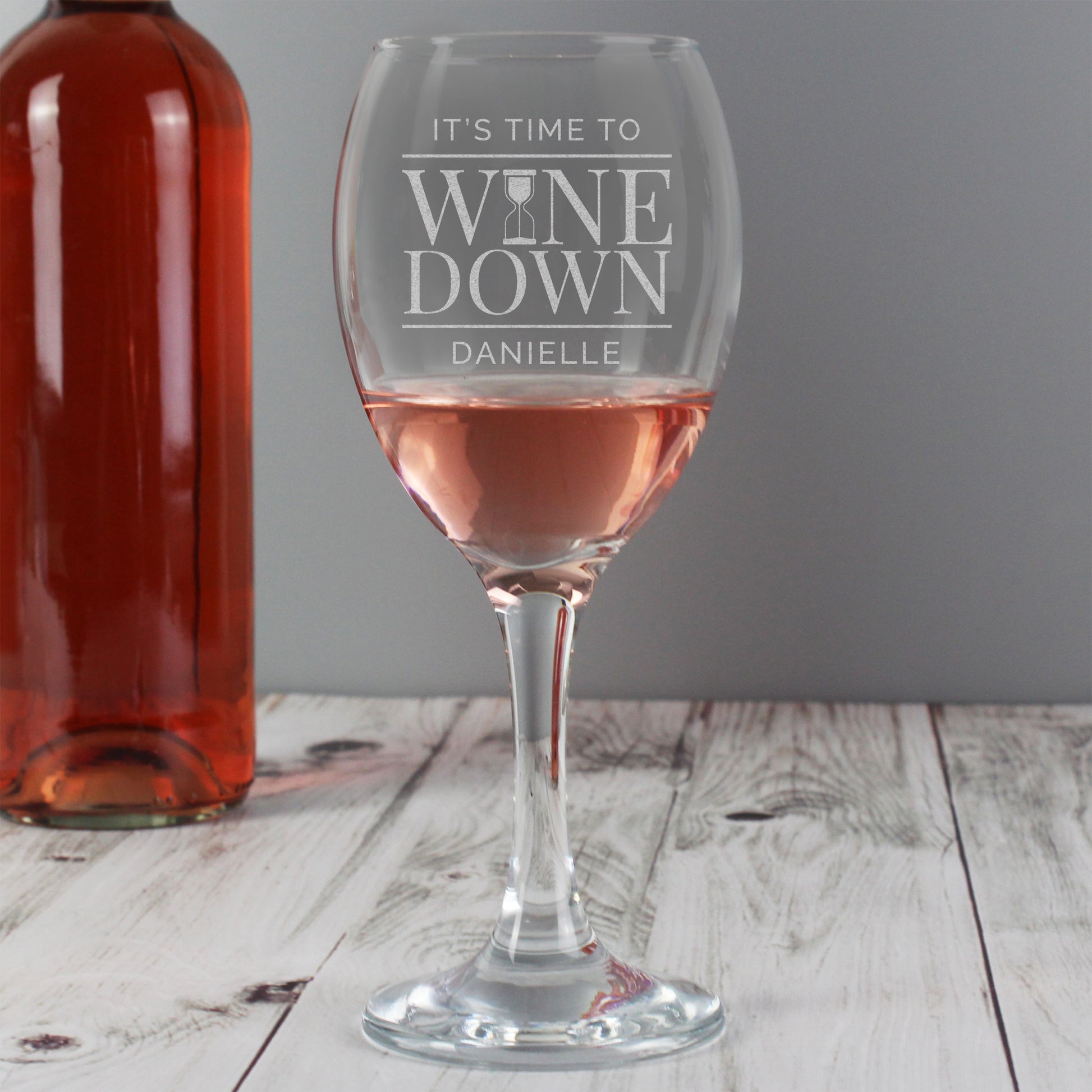 Personalised 'It's Time to Wine Down' Wine Glass - Wine Glass - Inspired Creative Gifts