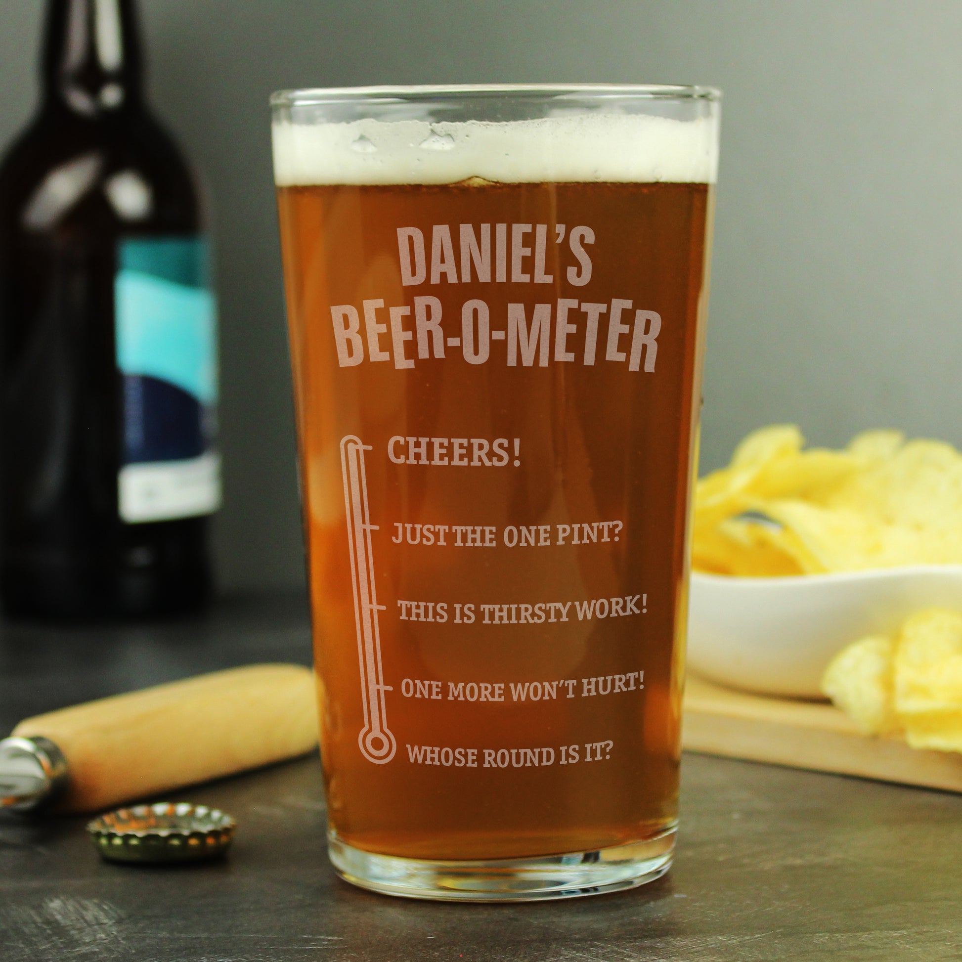 Personalised Beer-o-Meter Pint Glass - Pint Glass - Inspired Creative Gifts