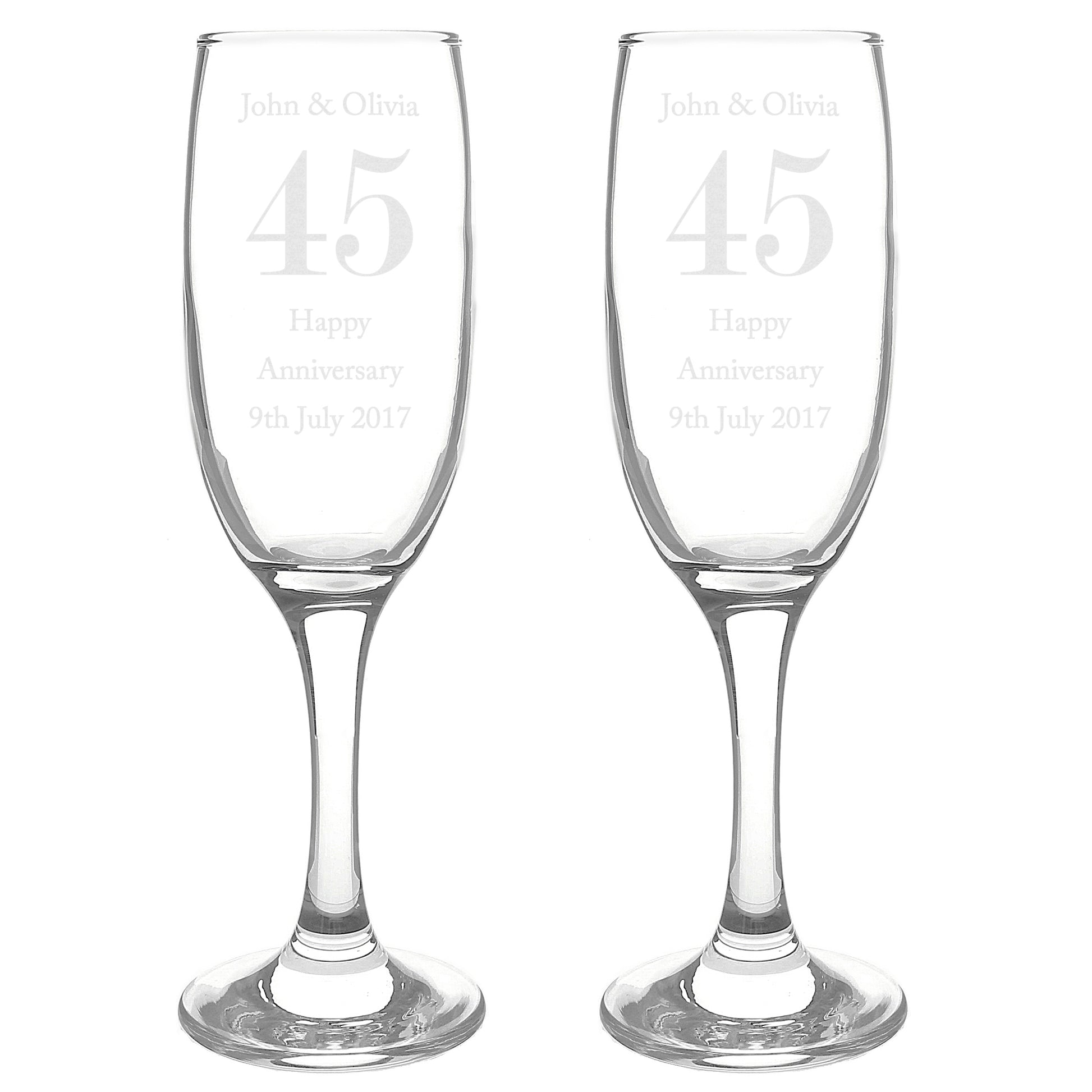 Personalised Anniversary Pair of Flutes - Glasses & Barware - Inspired Creative Gifts