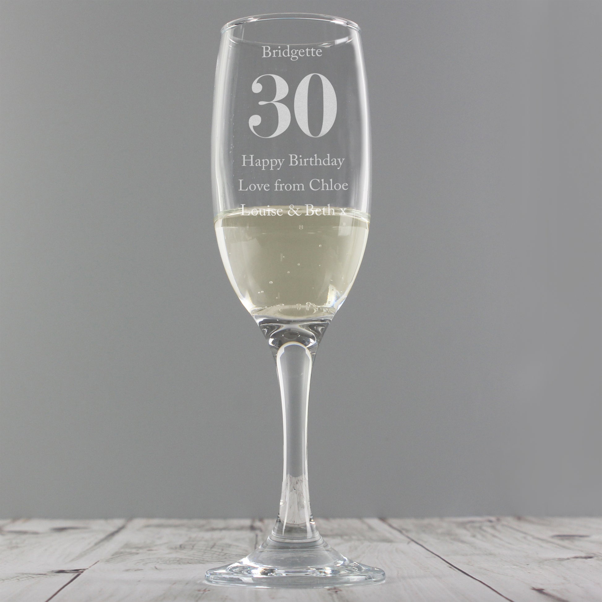 Personalised Birthday Big Age Flute - Champagne Flute - Inspired Creative Gifts