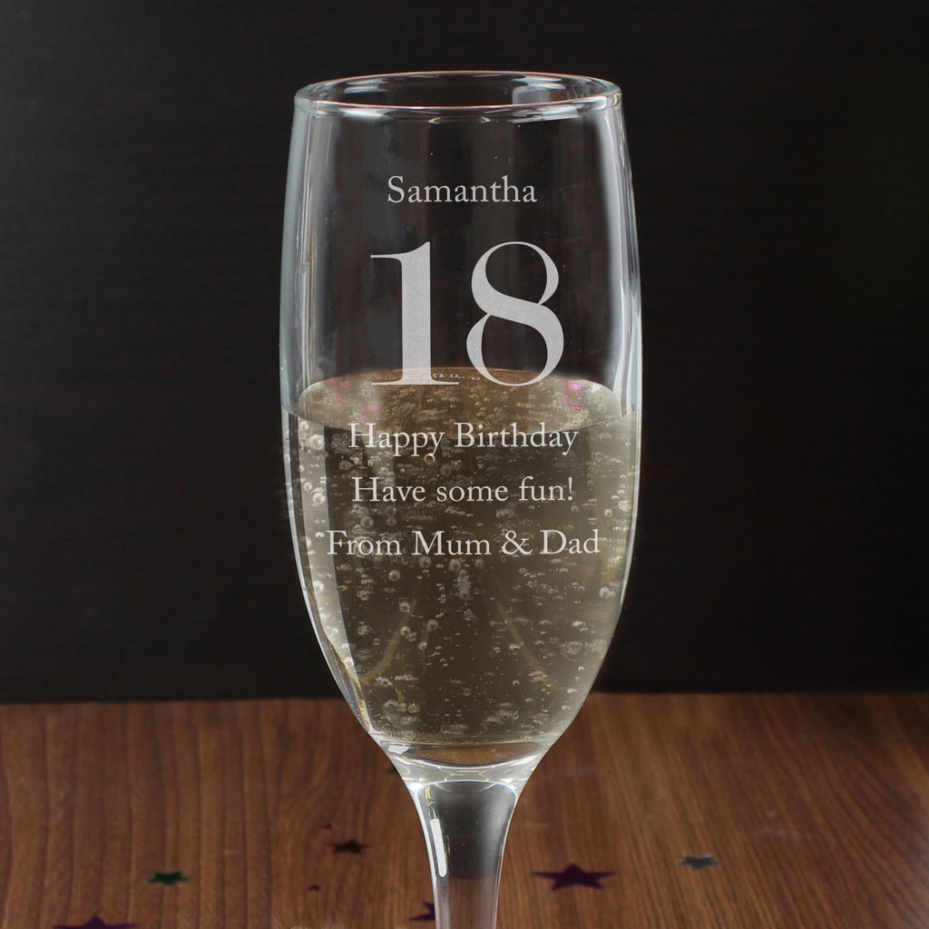 Personalised Birthday Big Age Flute - Champagne Flute - Inspired Creative Gifts
