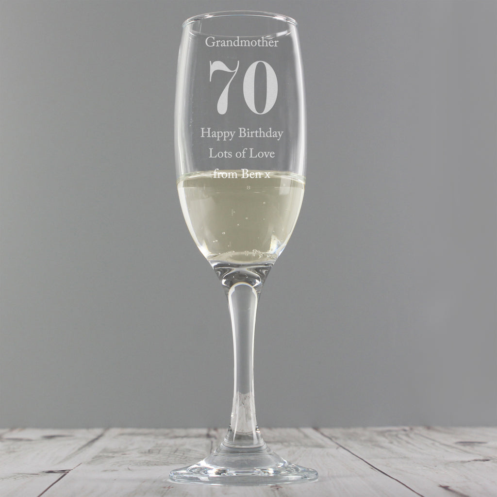 Personalised Birthday Big Age Flute - Champagne Flute - Inspired Creative Gifts