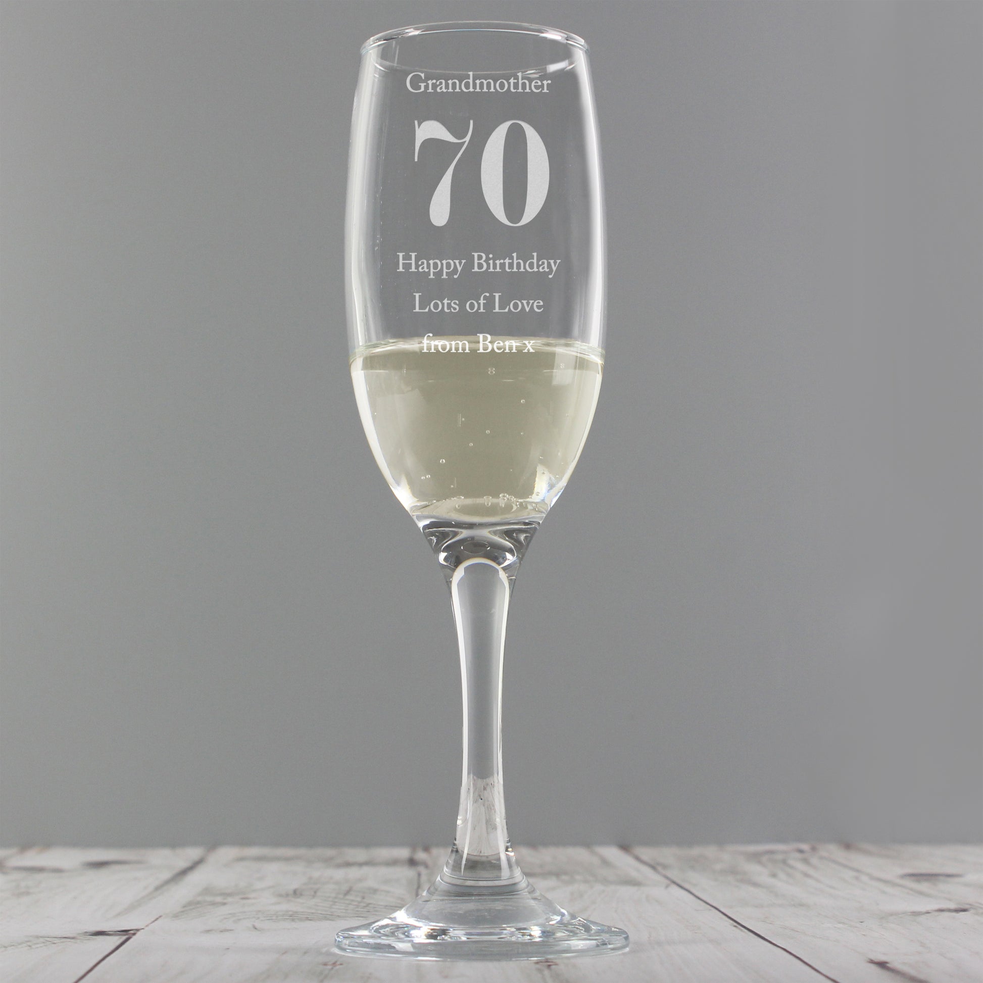Personalised Birthday Big Age Flute - Champagne Flute - Inspired Creative Gifts