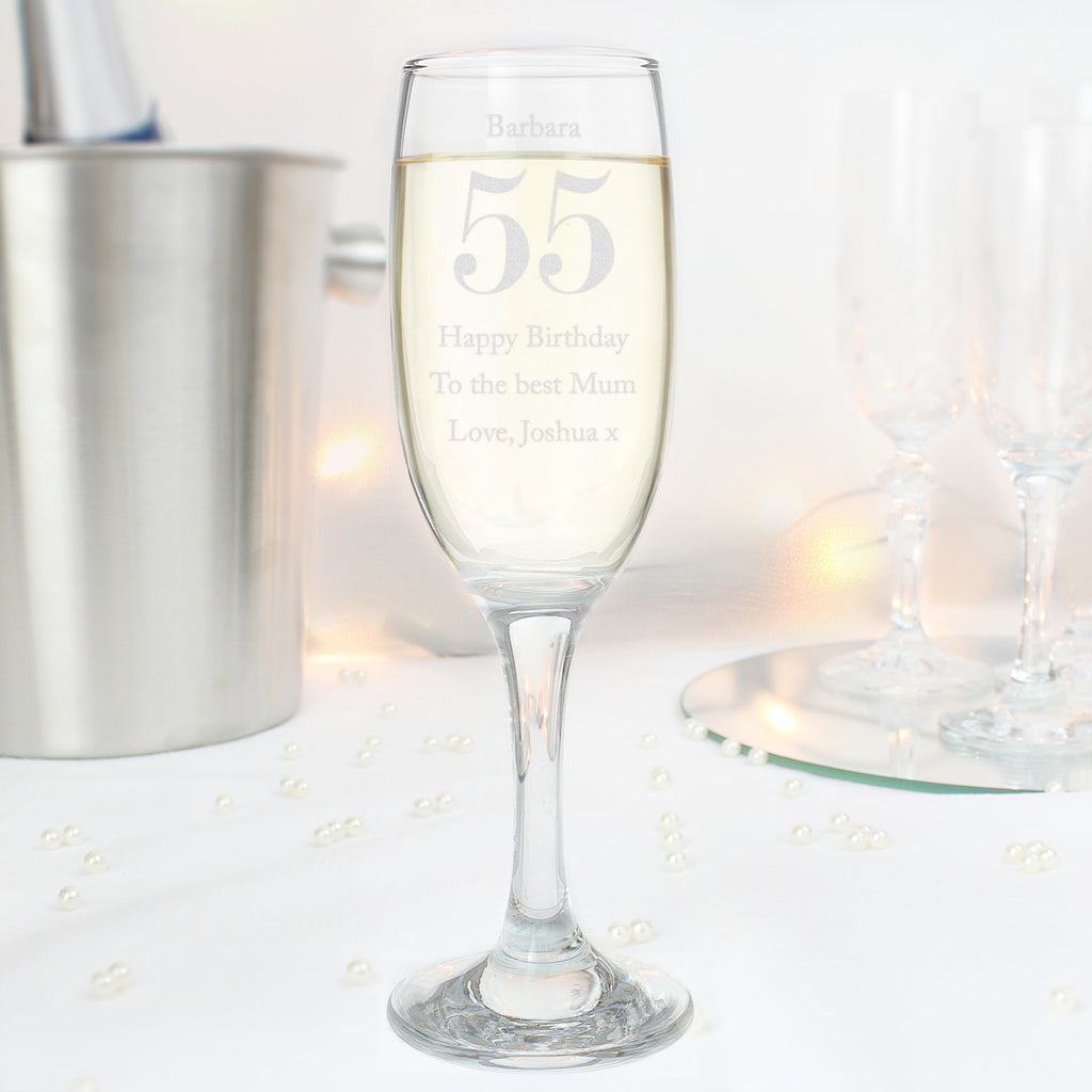 Personalised Birthday Big Age Flute - Champagne Flute - Inspired Creative Gifts