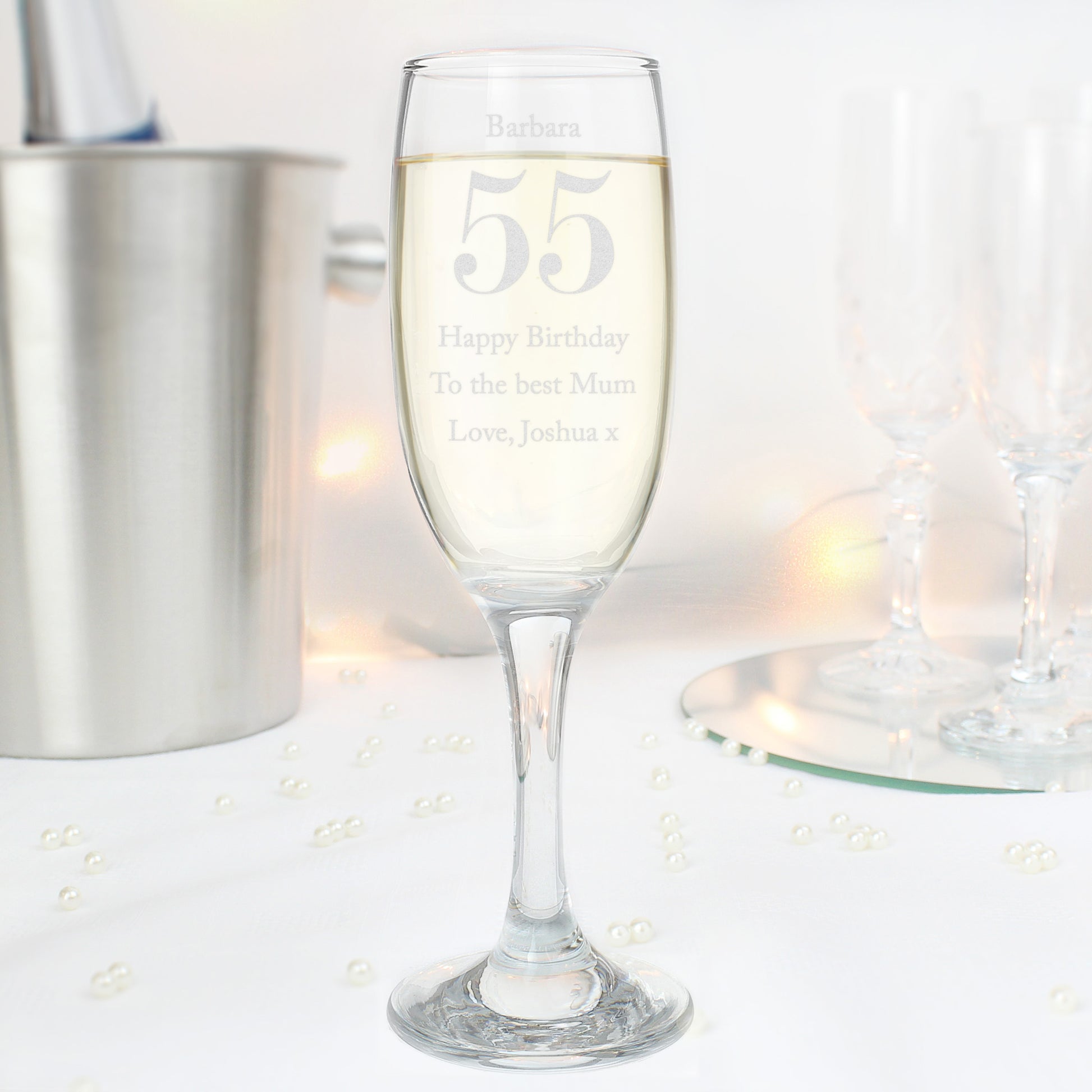 Personalised Birthday Big Age Flute - Champagne Flute - Inspired Creative Gifts