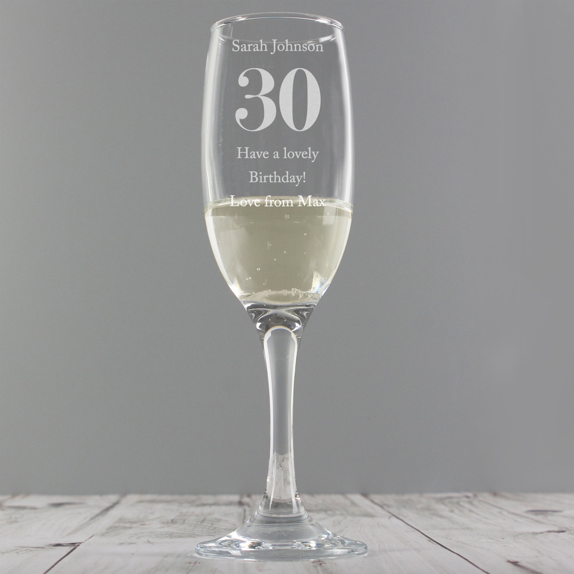 Personalised Birthday Big Age Flute - Champagne Flute - Inspired Creative Gifts