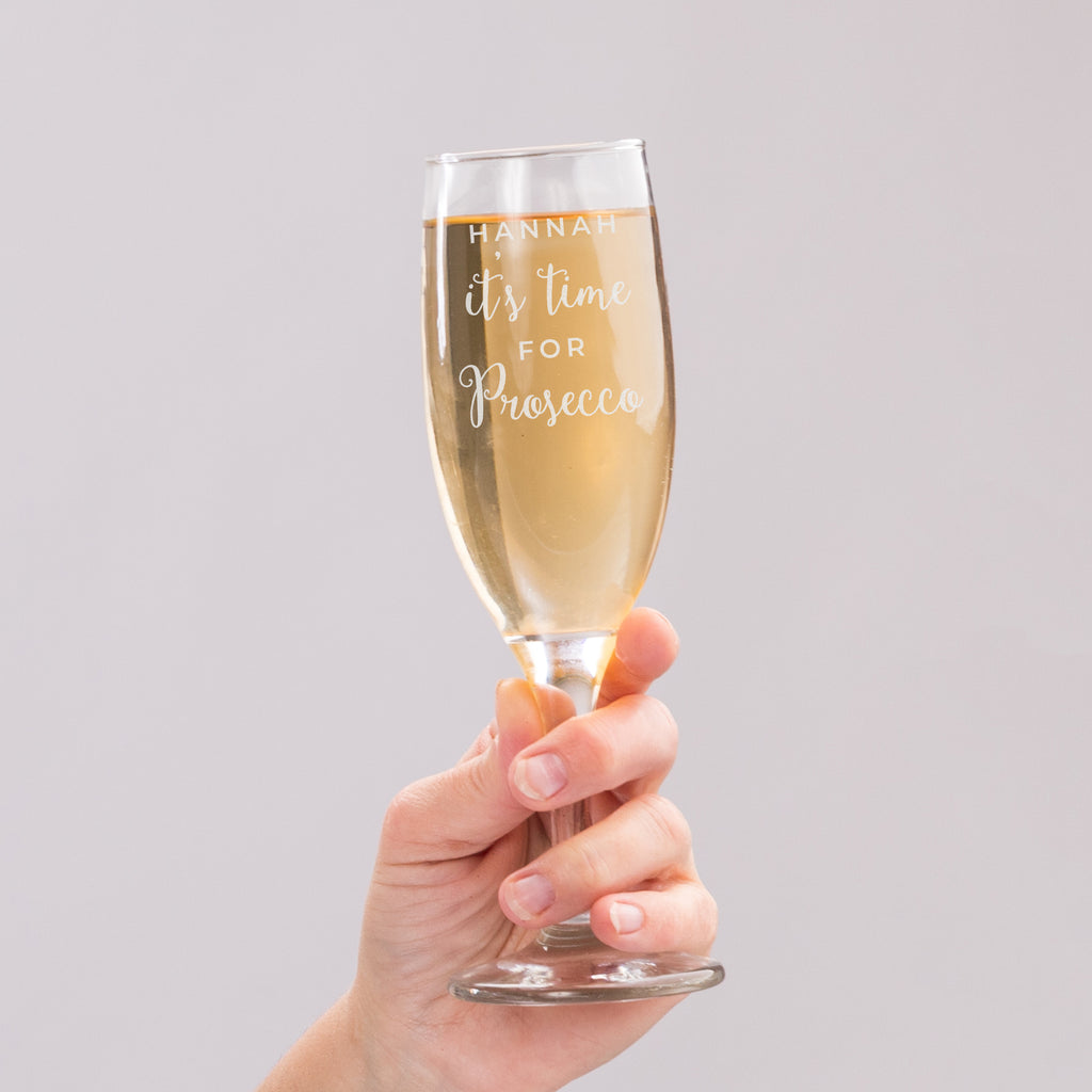 Personalised 'It's Time for Prosecco' Flute - Champagne Flute - Inspired Creative Gifts