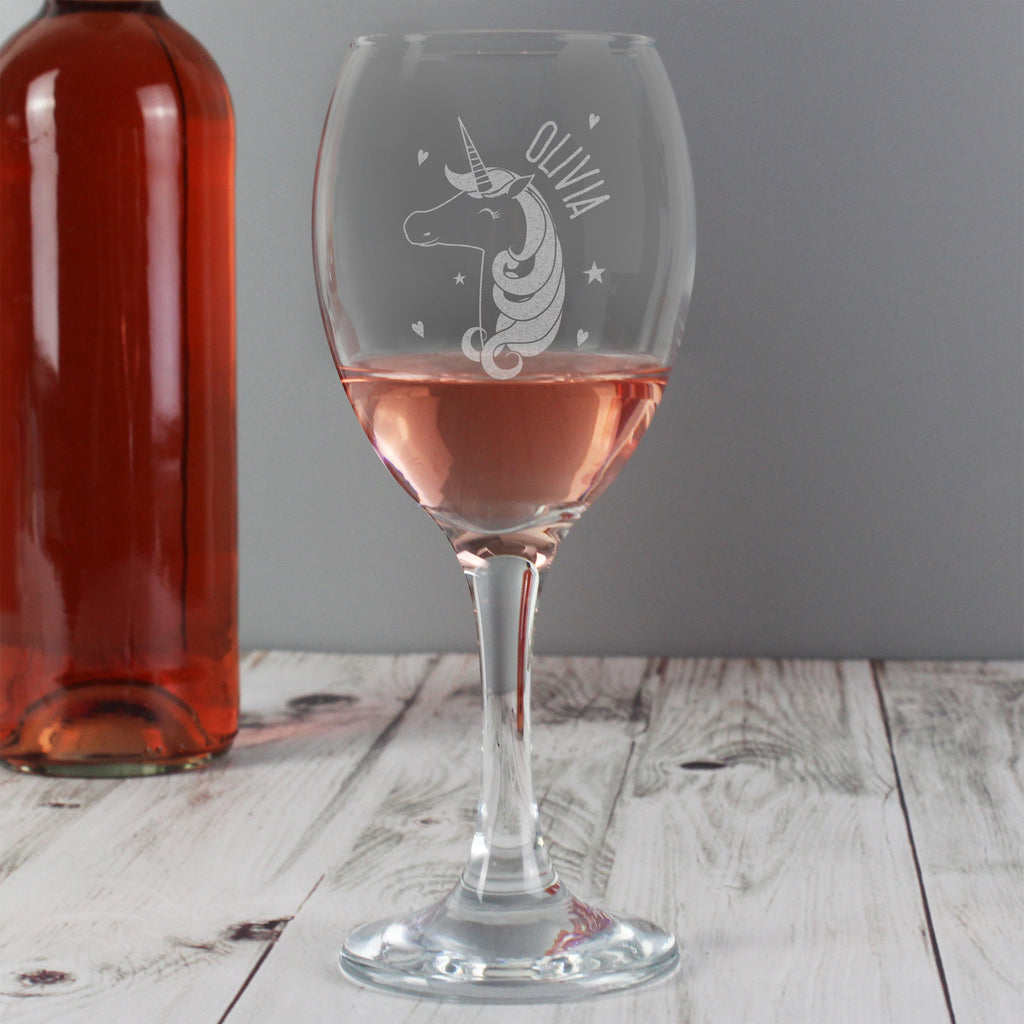 Personalised Unicorn Engraved Wine Glass - Wine Glass - Inspired Creative Gifts